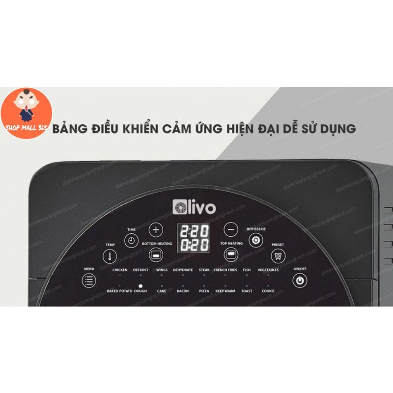 [Tặng quà+Freeship] Nồi Chiên Không Dầu OLIVO AF15 - 16 Chức Năng - Thương Hiệu Mỹ, olivo AF 15