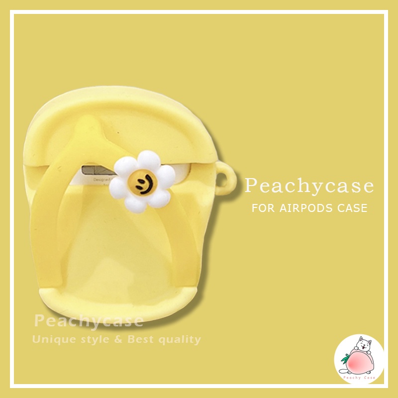 Vỏ Bảo Vệ Hộp Sạc Tai Nghe Airpods 1 2 Pro Air Pod 3 Không Dây Chất Liệu Silicon Chống Thất Lạc Hình Dép Xỏ Ngón Dễ Thương