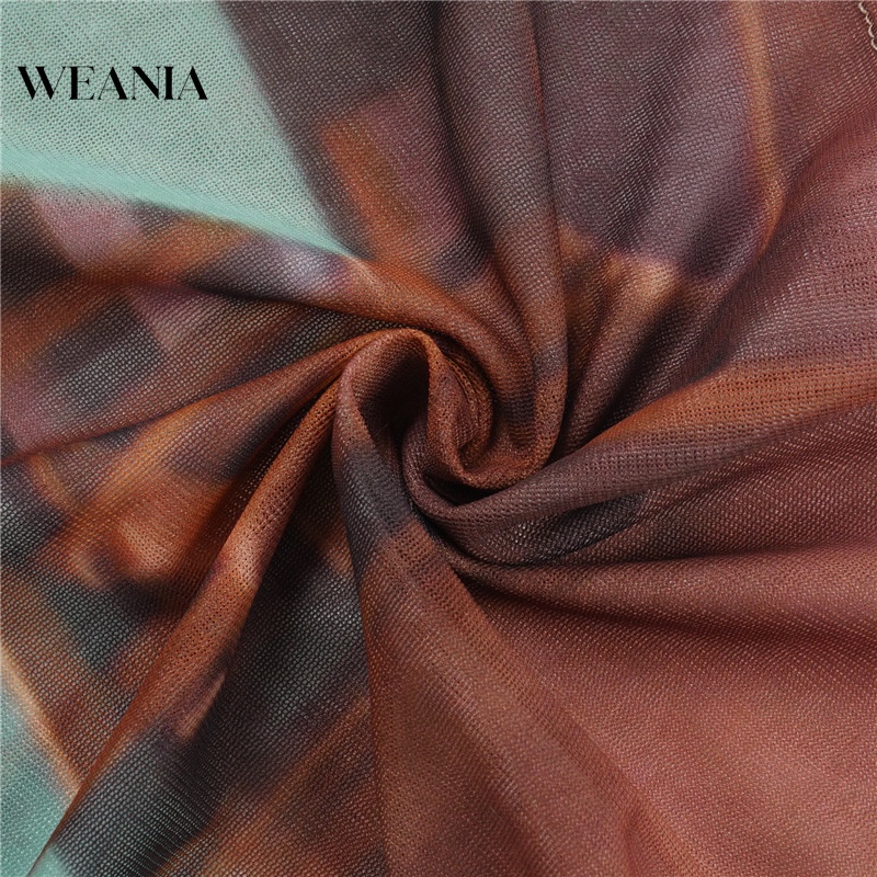 Áo Thun Tay Dài Phối Lưới In Họa Tiết Nghệ Thuật Thời Trang Cho Nữ