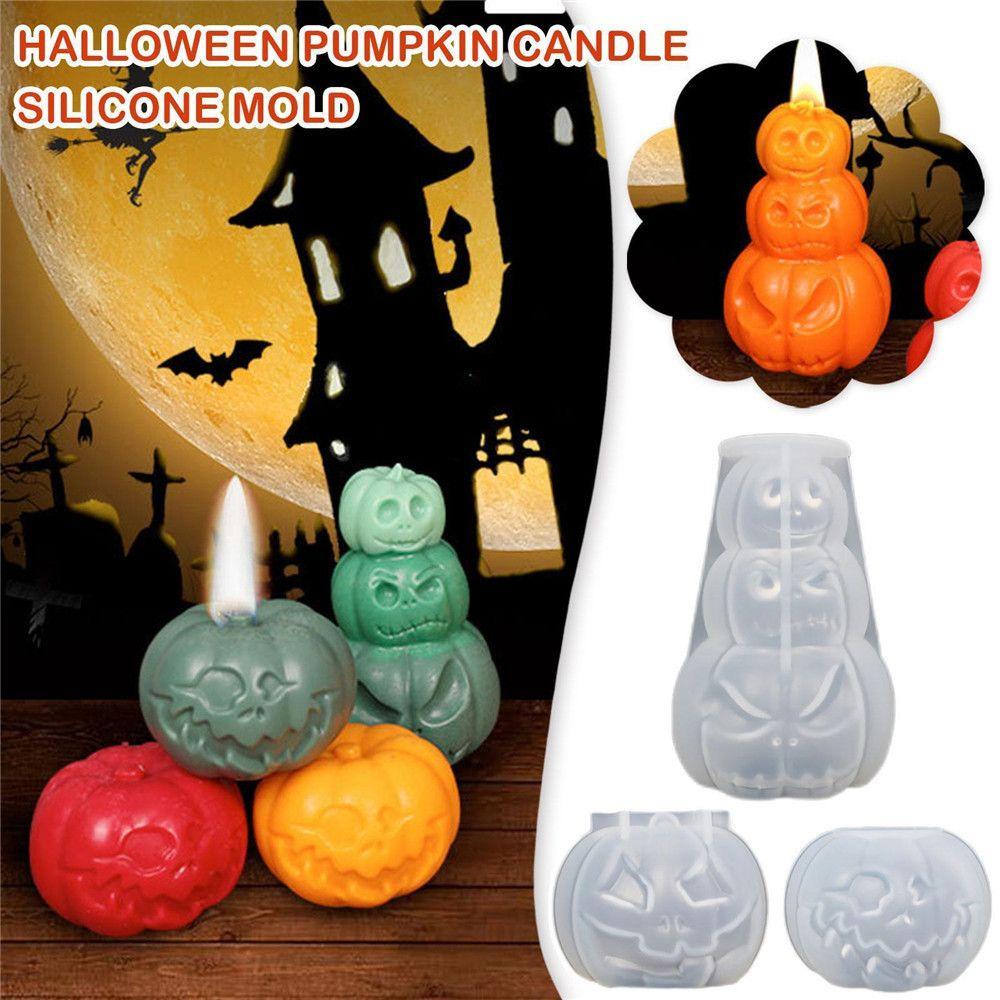Khuôn Làm Nến / Xà Phòng Handmade Hình Bí Ngô 3D Bằng Silicone