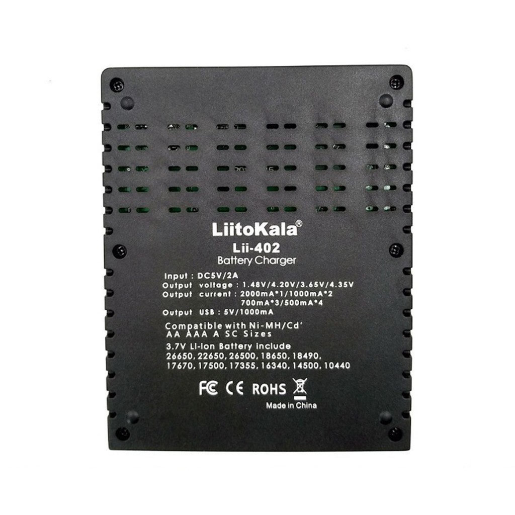 SẠc Pin Đa Năng Liitokala  Tự Động Chọn Dòng 3.7v Hoặc 1.5v & Ngắt Khi P