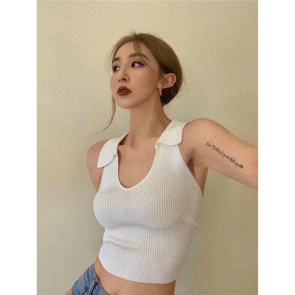 ÁO SÁT NÁCH LEN cổ bẻ 5 màu (Kèm ảnh thật,video)