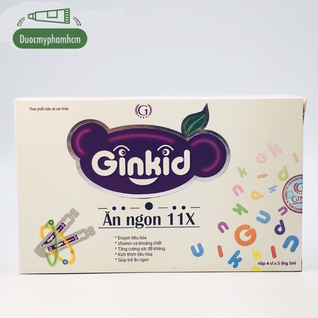 Ginkid Ăn ngon 11X cải thiện chức năng tiêu hóa cho trẻ hết biếng ăn hộp 20 ống