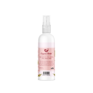 Xịt khoáng hoa hồng dưỡng trắng, cấp ẩm, làm dịu da organic herbs 100ml