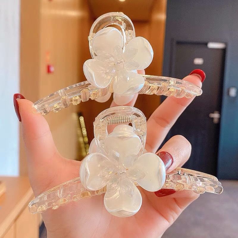 Kẹp tóc hoa 4 lá nhụy đá lấp lánh - Cặp tóc nữ đẹp cao cấp sang chảnh dễ thương ZAZA H004