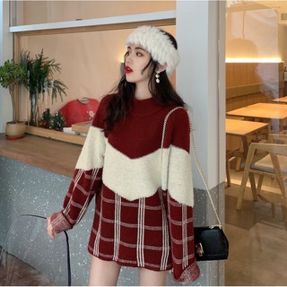 Áo Len Lông Cừu Phối Caro