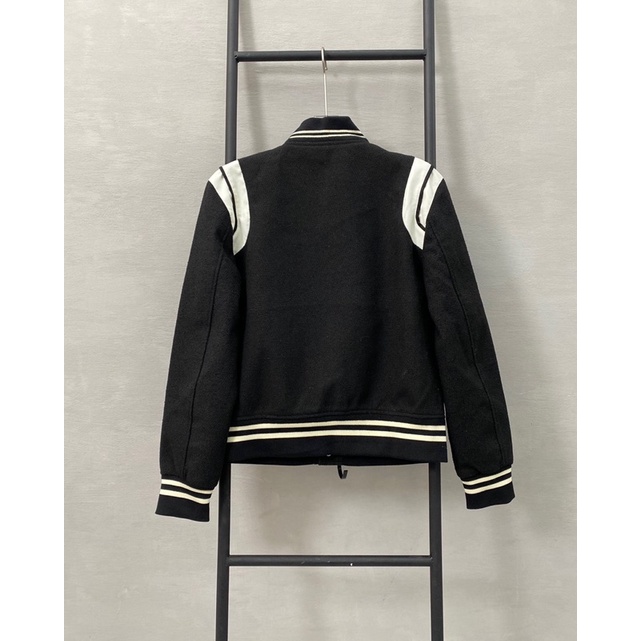 Áo Khoác Teddy SLP Form Crop - Varsity Saint Lauren Paris