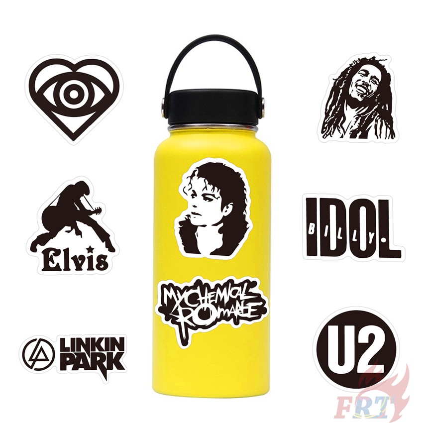 50Pcs/Set ❉ Punk HipHop Rock Band . Classical Black & White Color Series 01 Band Logo Stickers ❉ Waterproof DIY Fashion Decals Doodle Stickers