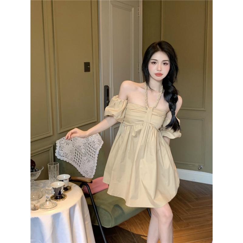 Đầm Trễ Vai Cổ Yếm Gợi Cảm Mùa Hè Mới