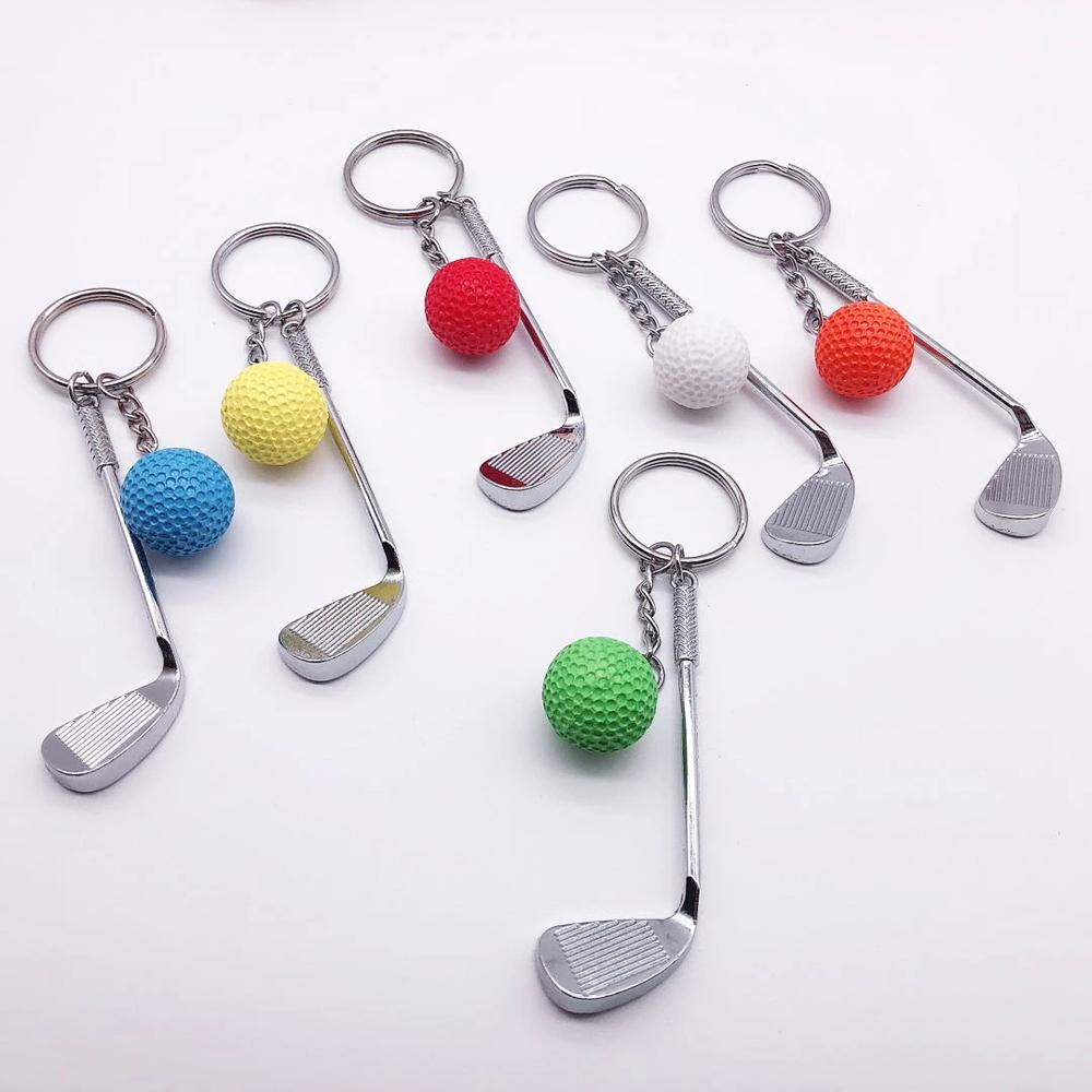 Aaron1 Móc Khóa Kim Loại Hình Vợt Golf Mini Nhiều Màu Sắc