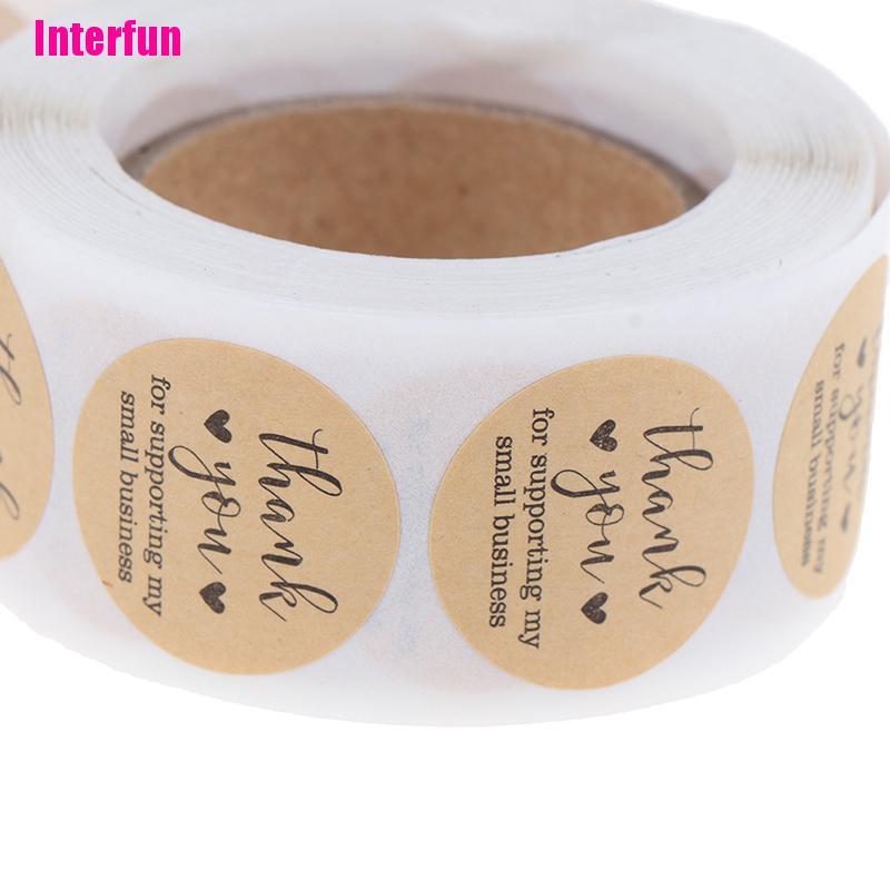 Cuộn 500 cái nhãn dán trang trí thủ công in chữ Thank You