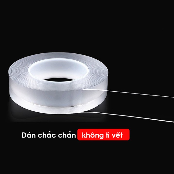 Băng keo dán dính 2 mặt đa năng trong suốt tiện dụng 3m Dày 1mm, 2mm siêu dai siêu dính