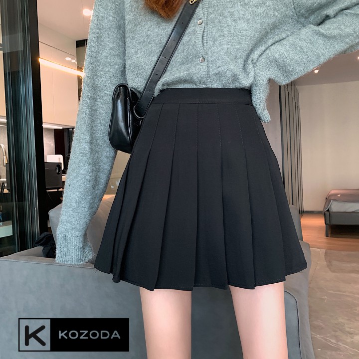 Chân váy tennis xếp li màu trắng đen xếp ly skirt cạp lưng cao ngắn chữ a phong cách ulzzang cv5b kozoda | BigBuy360 - bigbuy360.vn