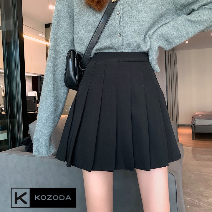 Chân váy tennis xếp li màu trắng đen xếp ly skirt cạp lưng cao ngắn chữ a phong cách ulzzang cv5b kozoda