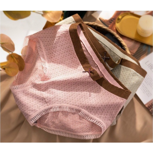 SET 3 Quần Lót Nữ Dệt Kim Cotton kháng khuẩn thoáng mát đính nơ xinh tôn vòng 3 gợi cảm mẫu LOTNU12