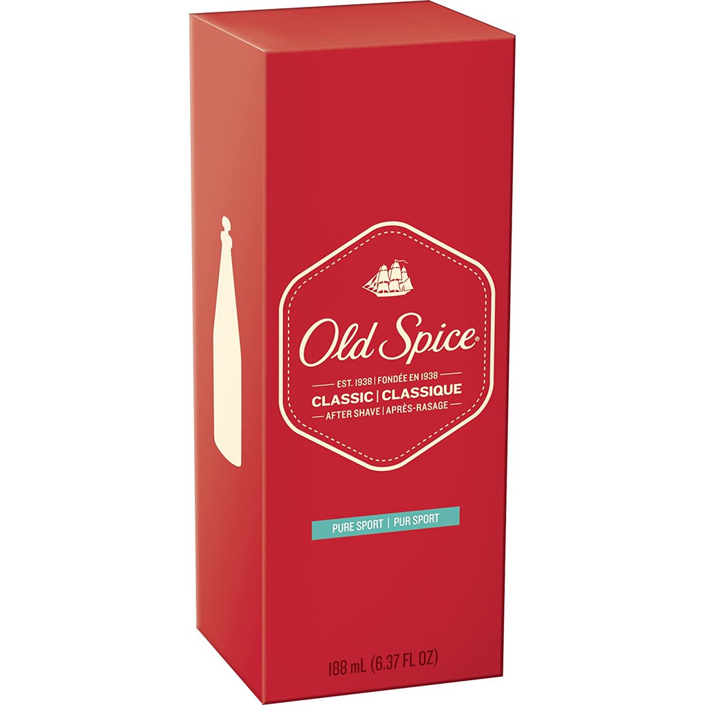 Nước hoa dùng sau khi cạo râu Old Spice Classic After Shave Pure Sport 188ml (Mỹ)