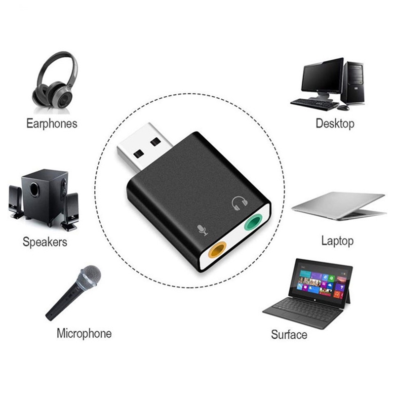 Thẻ Âm Thanh Usb 7.1 Kênh Bằng Hợp Kim Nhôm Cho Máy Tính 3d Usb7.1