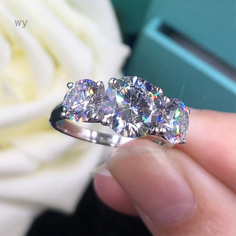 Nhẫn Đính Đá Zircon Đơn Giản Phong Cách Âu Mỹ