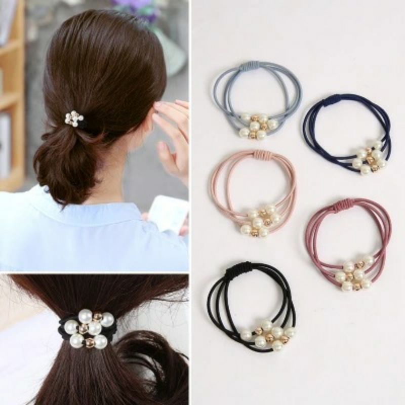 Dây cột tóc 5 hạt  siêu xinh
