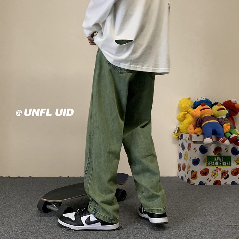 Quần Jeans Ống Rộng Dáng Suông Phong Cách Retro Đường Phố Mới Cho Nam Và Nữ