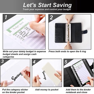 Notebook Binder Budget Planner,with Binder Pockets,(Black)