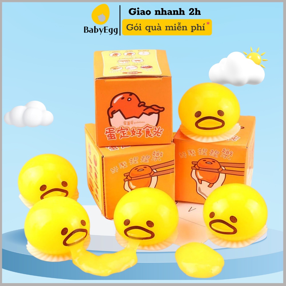 Trứng ói lòng đỏ dễ thương, trứng lười cao su bóp mềm, vui nhộn, tránh nhàm chán, đa dạng biểu cảm,phù hợp nhiều độ tuổi