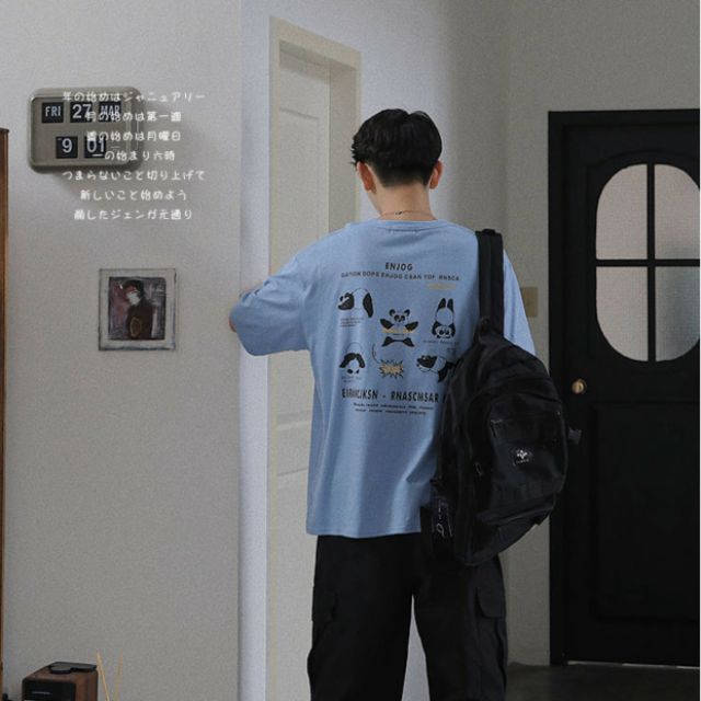 Áo thun tay lỡ Unisex dạng cặp gấu ENJOG