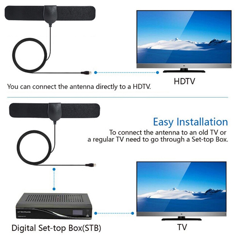 Set 2 Ăng Ten Tv Kỹ Thuật Số Trong Nhà Hỗ Trợ Hdtv 1080p Phạm Vi 25 Dặm