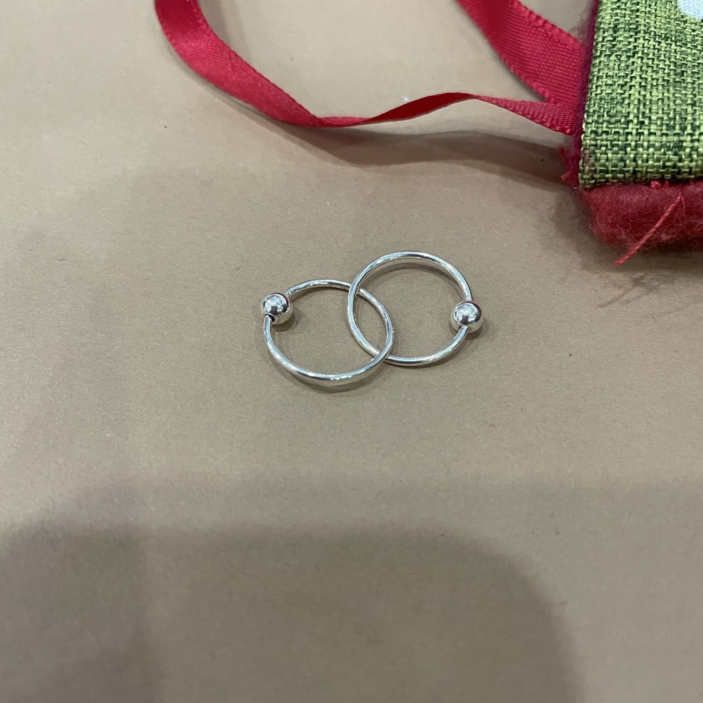 Khuyên tai bạc Moonsilver khoen tròn cho trẻ em và trẻ sơ sinh