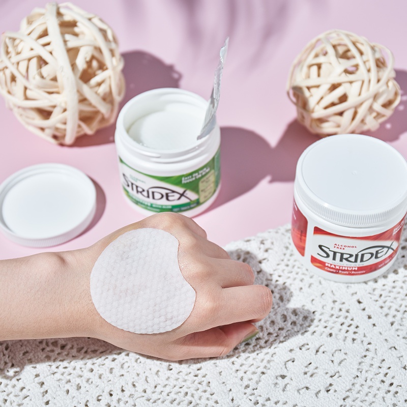 🦋giảm giá🦋Miếng pad tẩy da chết, hỗ trợ giảm mụn Stridex Daily Care Acne Pads with Salicylic Acid, Maximum Strength 55 Pads