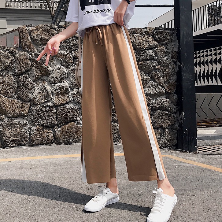 Quần chiffon nữ ống rộng xẻ tà | BigBuy360 - bigbuy360.vn