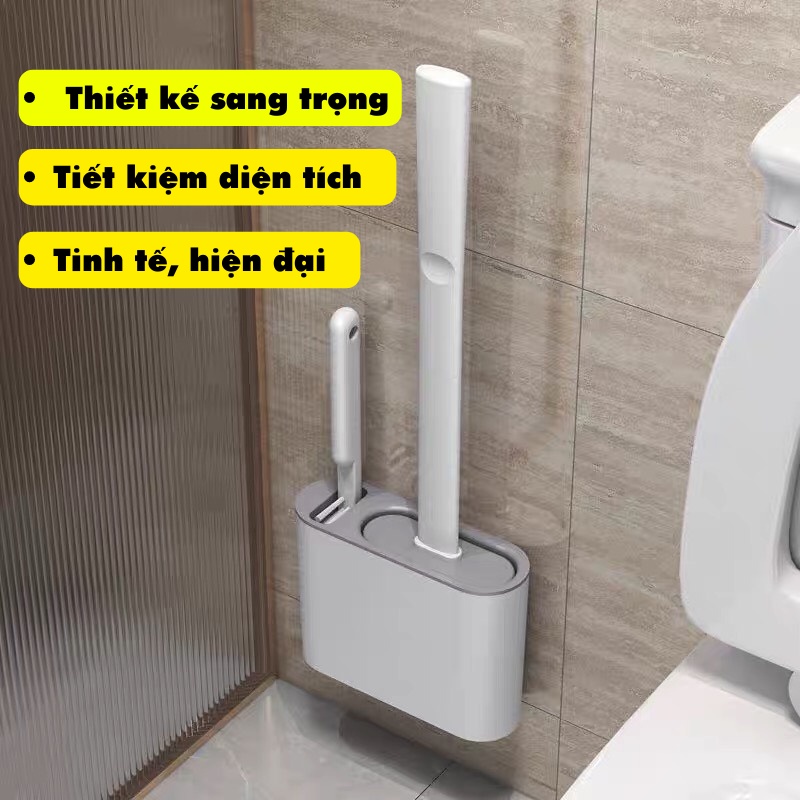 Cọ Bồn Cầu Chổi Cọ Nhà Vệ Sinh Có Giá Đựng Dán Tường Titan.st