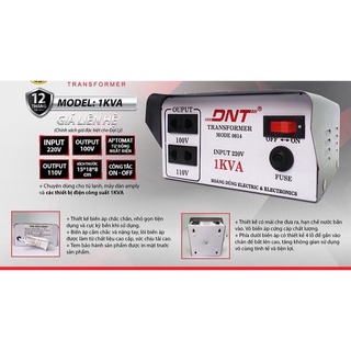 Biến áp đổi nguồn dnt 1kva từ 220v ra 100v dùng cho đồ nội địa nhật bản