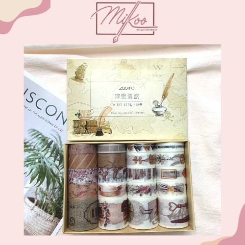 Set 20 cuộn băng dính trang trí washi tape trang trí planners, scrapbook theo chủ đề