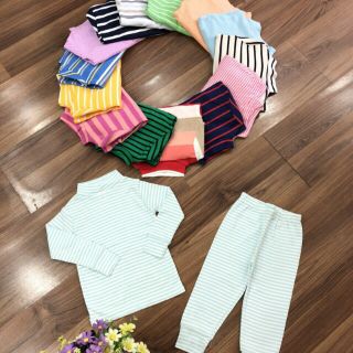 Combo 4 bộ kẻ cotton len cho bé yêu