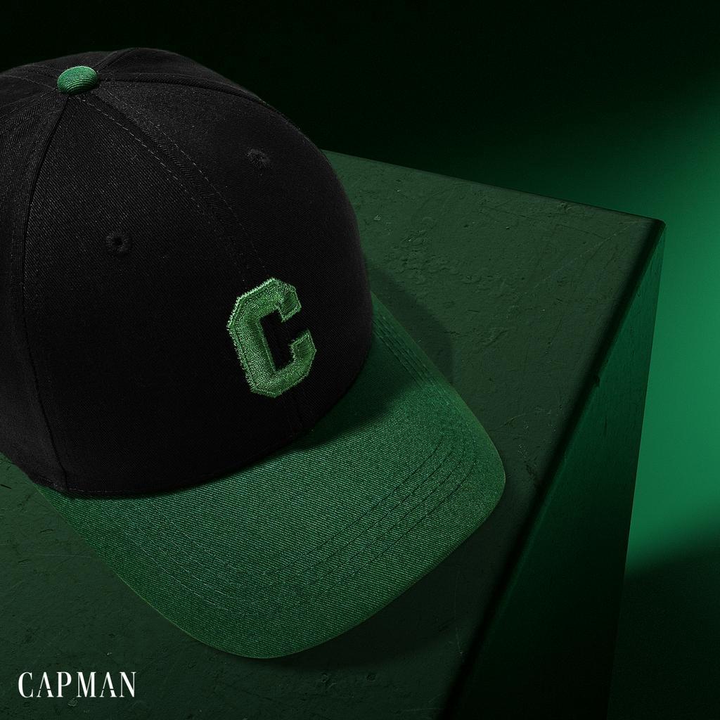 Mũ lưỡi trai màu đen xanh CAPMAN thêu chữ C CM85