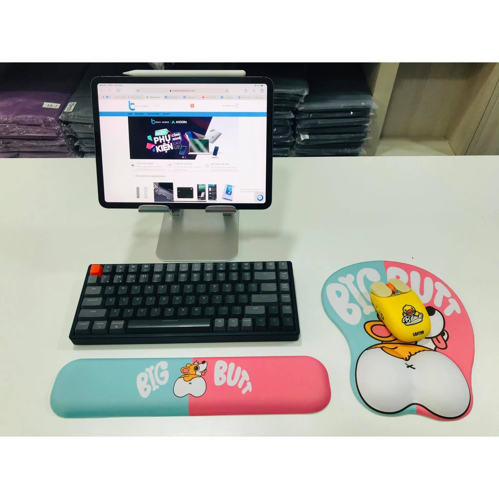 Lót Chuột (Mouse Pad) Silicon 3D Có Đệm Kê Chống Mỏi Cổ Tay Hình Corgi, Mario, Bamboo | BigBuy360 - bigbuy360.vn