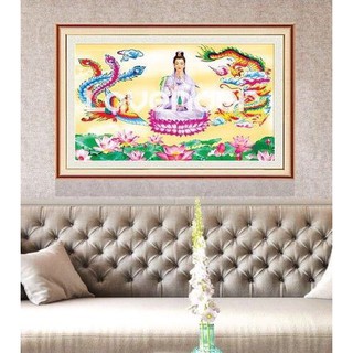 Tranh đính đá Phât quan âm (90x55cm)