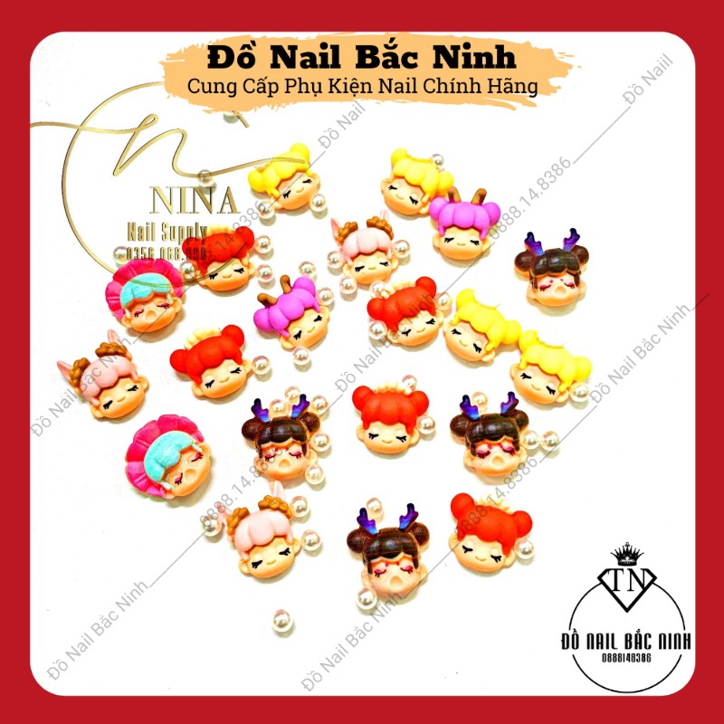 Set Charm Gấu Thạch, Charm Hoạt Hình Trang Trí Nail Mix Màu Dễ Thương
