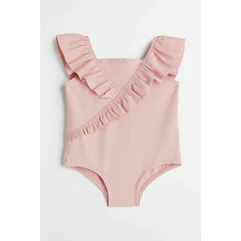 Bikini hồng viền bèo bé gái HM