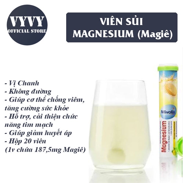 Viên sủi Mivolis vitamin C, B12, sắt, canxi, magie, đa khoáng chất và vitamin tổng hợp - VyVy Store