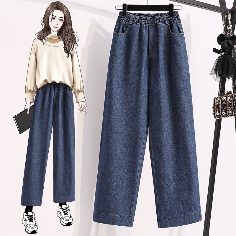 🌸Hàng Order(Sẵn M,4XL,5XL)🌸(Full Size) Quần Jean Bigsize Ống Suông Đơn Giản Năng Động🌸Hàng Quảng Châu