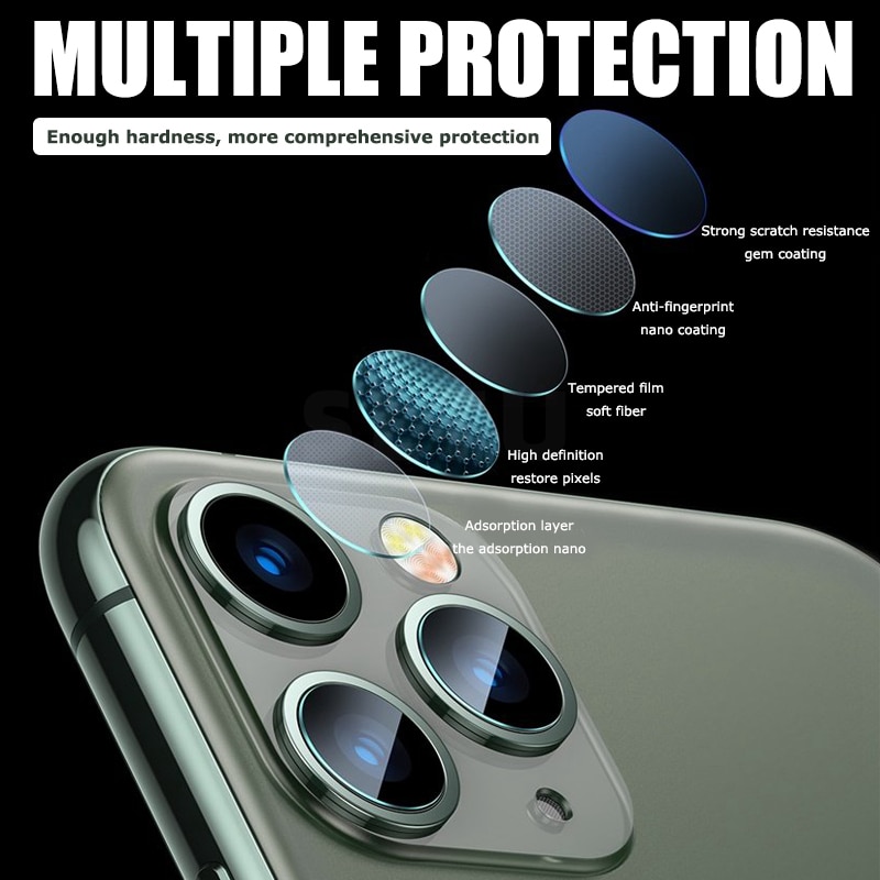 Ốp Điện Thoại Mặt Kính Bảo Vệ Camera Cho iPhone 13 Pro Max 13 12 Mini SE 2020 6 7 8 6s Plus 12 11 Pro XS Max XR X
