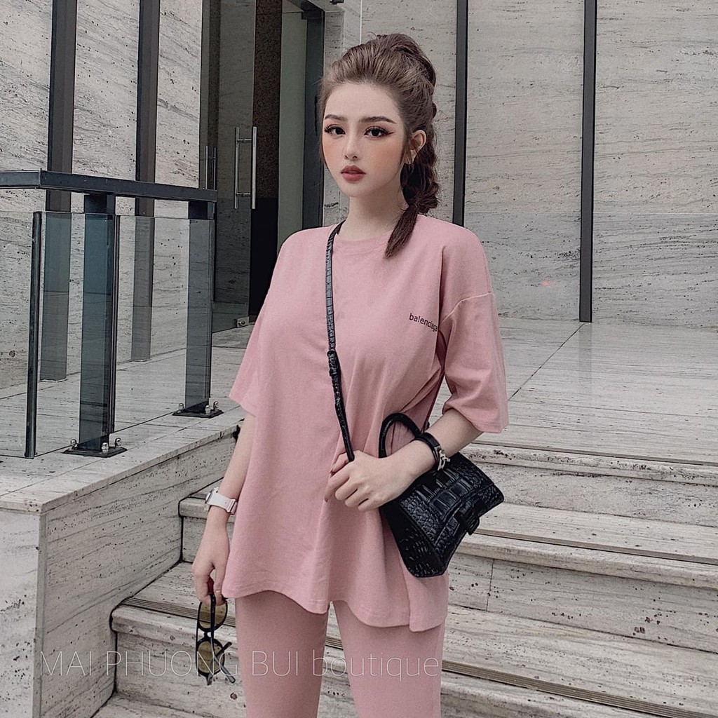 Bộ Cotton Thụng Thêu Chữ Balencia | BigBuy360 - bigbuy360.vn
