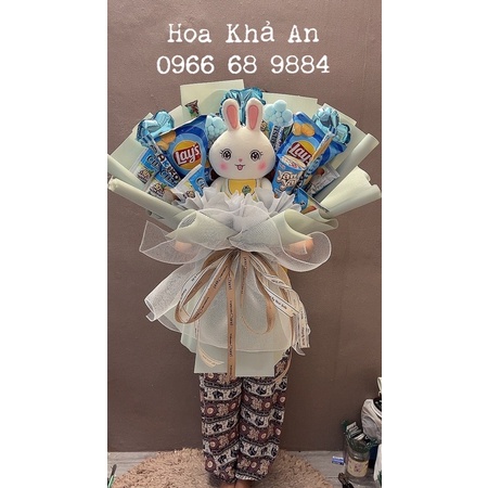 [Quà sinh nhật] Bó hoa bánh kẹo size 40x60cm cực xinh. Nhiều tông màu