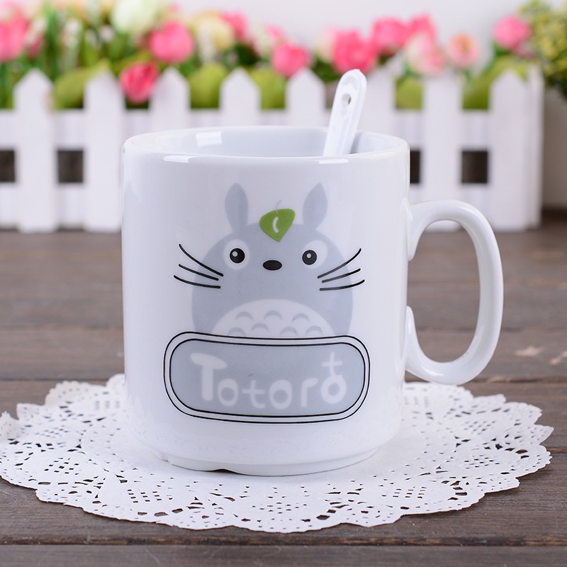 Set 2 chiếc cốc sứ hình totoro kute kèm thìa ( chọn mẫu chat với shop)