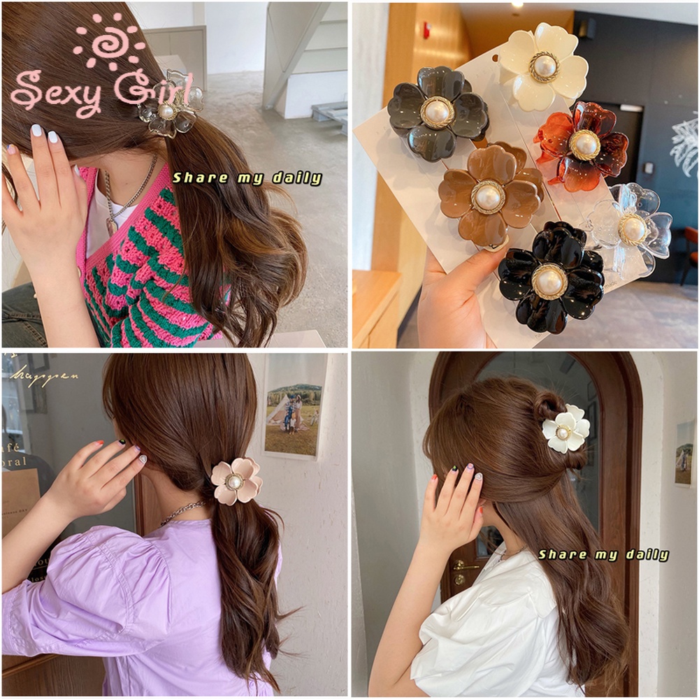Kẹp Tóc Hình Cá Mập Đính Hoa / Hoa Quyến Rũ Bắt Mắt Cho Nữ