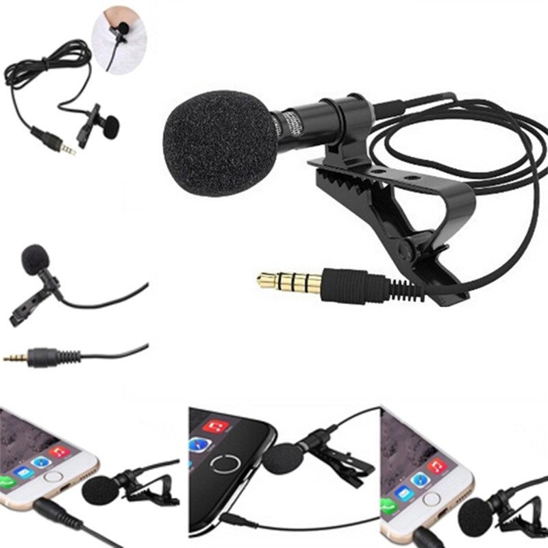 [funnyhouse]Lavalier Mic Microphone Case For IPhone Smart Phone Recording PC Clip-on Lapel