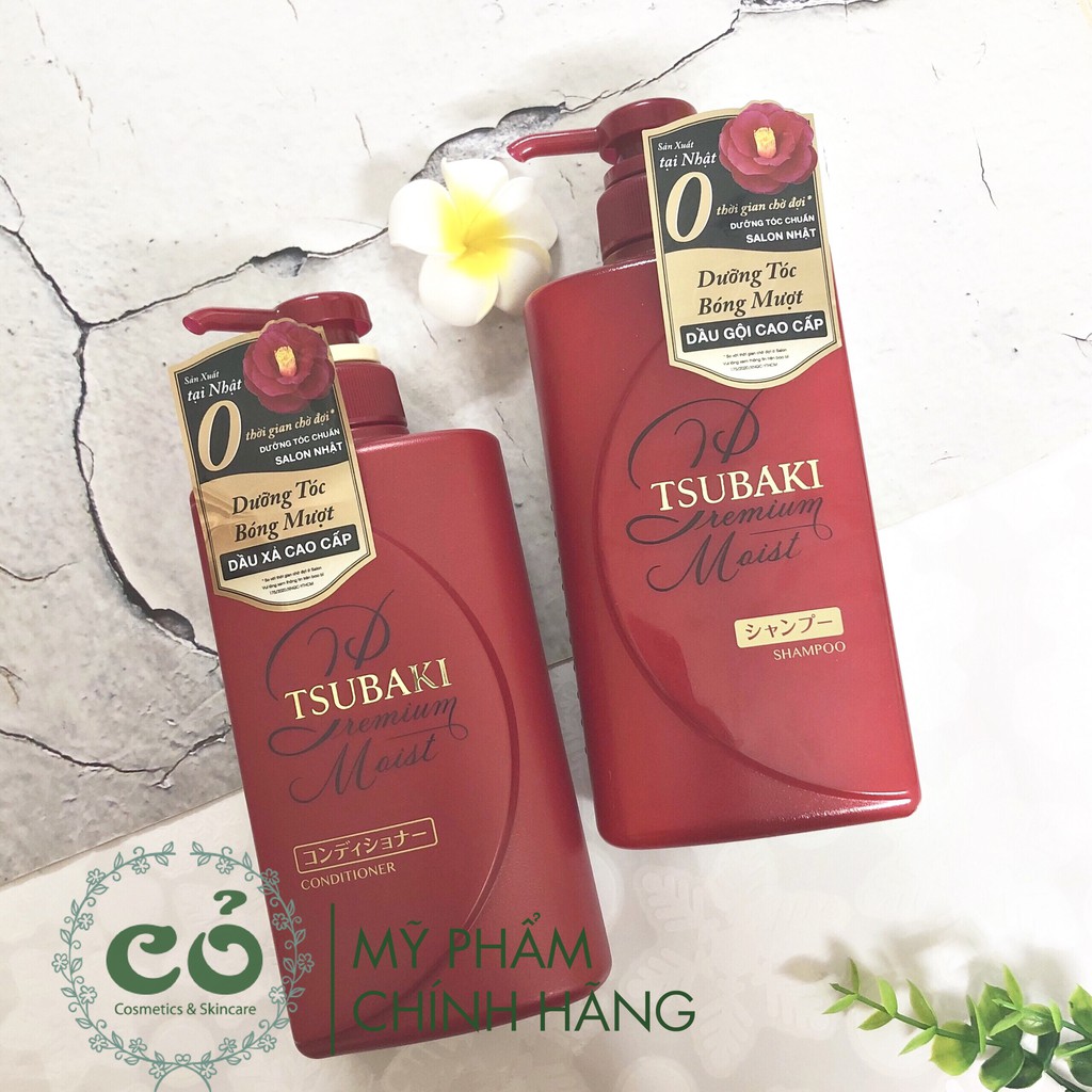 Dầu gội/ xả Dưỡng tóc bóng mượt Premium Moist Tsubaki ( Màu đỏ)