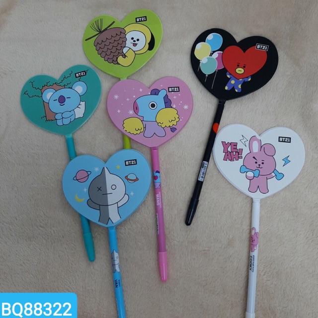 Bút gel quạt mini hình BT21